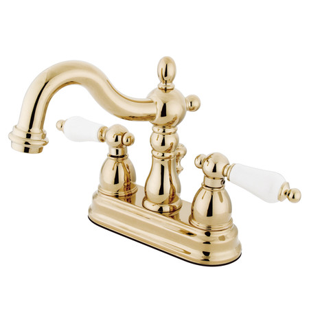 KINGSTON BRASS Heritage, 4" Centerset Bathroom Faucet, Polished Brass KB1602PL